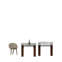 Isometric Table set front 3D render png