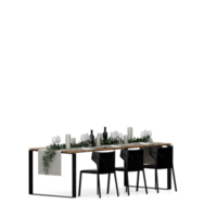 conjunto de mesa isométrica render 3d frontal png