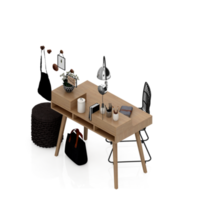 conjunto de mesa isométrica perspectiva 3d render png