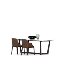 Isometric Table set front 3D render png