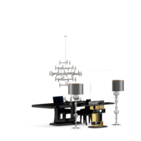 isometrisk tabell uppsättning främre 3d framställa png