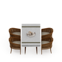 conjunto de mesa isométrica perspectiva 3d render png