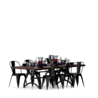 conjunto de mesa isométrica render 3d frontal png