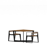 conjunto de mesa isométrica render 3d frontal png