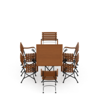 renderização 3d de perspectiva de conjunto de mesa isométrica png