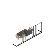 rendu 3d de la perspective de l'ensemble de table isométrique png