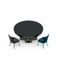 rendu 3d de la perspective de l'ensemble de table isométrique png