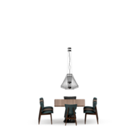 conjunto de mesa isométrica render 3d frontal png