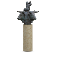 renderizado aislado 3d de estatua isométrica png