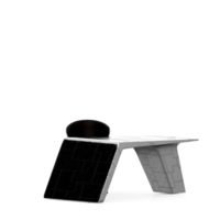 renderização 3d de perspectiva de conjunto de mesa isométrica png