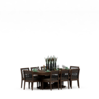 conjunto de mesa isométrica render 3d frontal png