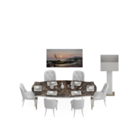 Isometric Table set Perspective 3D render png