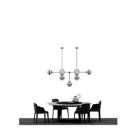 Isometric Table set front 3D render png