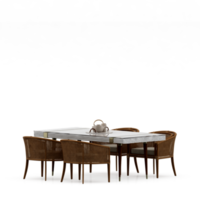 conjunto de mesa isométrica render 3d frontal png