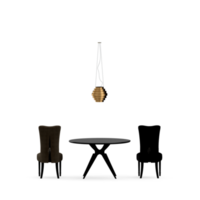 conjunto de mesa isométrica render 3d frontal png