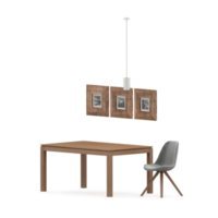 Isometric Table set front 3D render png