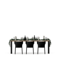 Isometric Table set front 3D render png