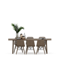 Isometric Table set front 3D render png