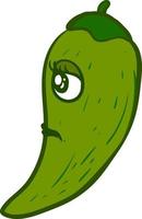 Green pepper, illustration, vector on white background.