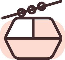Pink cable car, illustration, vector, on a white background. vector