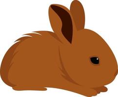 Little brown rabbit, illustration, vector on white background