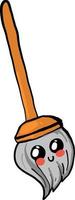 Orange mop, illustration, vector on white background