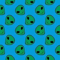 Smiling aliens,seamless pattern on white background. vector