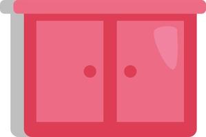 Pink cupboard, illustration, vector on a white background.