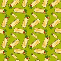 Burrito wallpaper, illustration, vector on white background.