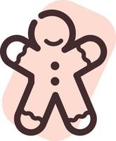 Christmas cookie man, illustration, vector, on a white background. vector