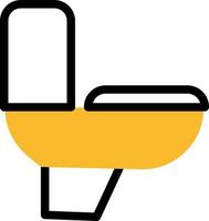 Yellow toilet bowl, illustration, vector on a white background.