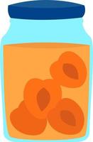 Apricot compote, illustration, vector on white background.