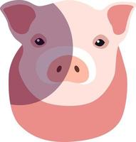 Pink pig, illustration, vector on white background.