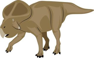 Brown big dinosour, illustration, vector on white background.