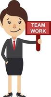 Woman with team work sign, illustration, vector on white background.