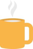 Tea in a yellow mug, illustration, vector on white background.