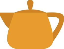 Tiny yellow teapot, illustration, vector on a white background