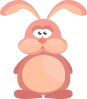 Pink fat rabbit ,illustration,vector on white background vector