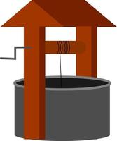 Old well, illustration, vector on white background.