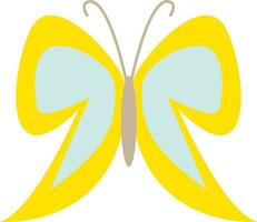 Yellow and blue butterfly, illustration, vector, on a white background. vector