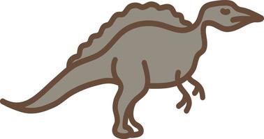 Grey dinosaur, illustration, vector on a white background.