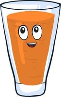 Carrot juice, illustration, vector on white background.