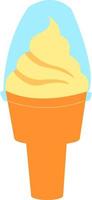 Lemon ice cream, illustration, vector on white background.