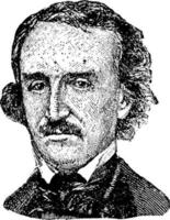 Edgar Allan Poe, vintage illustration vector
