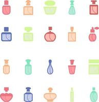 Perfume bottles, illustration, vector on a white background.