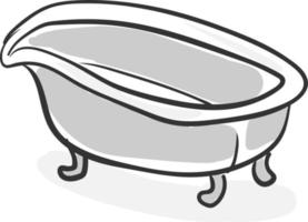 Bath drawing, illustration, vector on white background.