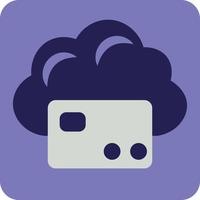 Cloud with credit card, illustration, vector on a white background.