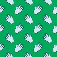 Blue hands ,seamless pattern on green background. vector