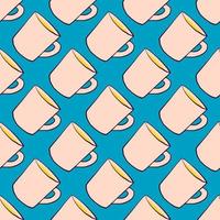 Tea cups pattern , illustration, vector on white background