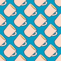 Tea cups pattern , illustration, vector on white background